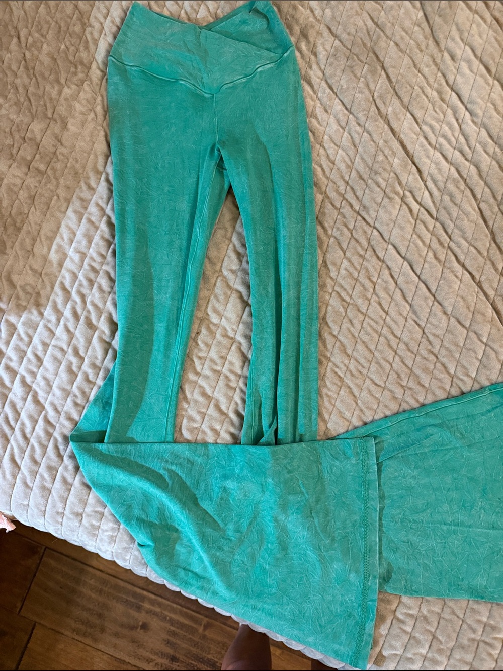 Women’s Turquoise Flared Leggings - Soft Stretch Ponte